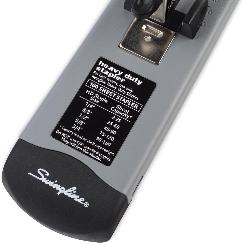 Swingline Heavy Duty Stapler - 160 Sheet High Capacity, Durable Office Stapler with Alignment Guide, Black/Gray - Image 4
